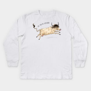 Highland Cattle - See you in Scotland Kids Long Sleeve T-Shirt